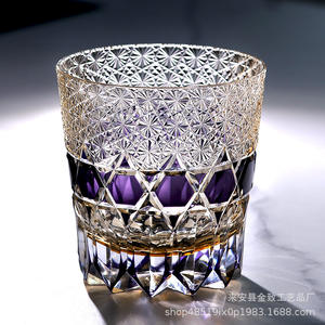 Edo cheko ถ้วยไวน์วิสกี้สำหรับใช้ในครัวเรือนพร้อมกล่องของขวัญแก้วช๊อตแก้วฟลูออไรต์แกะสลักด้วยมือสไตล์ญี่ปุ่น - Product Image 4