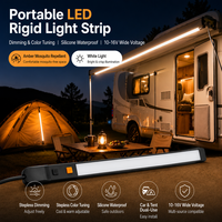 Lampu LED Strip Tahan Air untuk Tenda RV, Dapat Diredupkan dengan Dua Tombol, Lampu Atap Tenda, Lampu Strip untuk RV, Truk, Camper Van