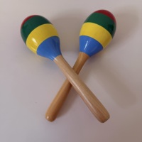 Orff Percussion Musical Instrument Accessories Christmas Colored Wooden Maracas for Music Enlightenment Education Celebrate