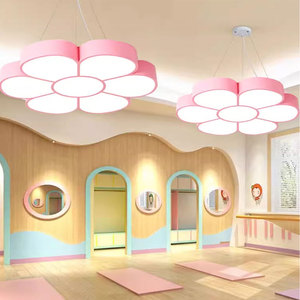 Lustre LED créatif en forme de cercle <span class=keywords><strong>rose</strong></span> Décoration de bibliothèques pour enfants Lampe suspendue Éclairage moderne LED Maison Chambre à coucher Suspension ronde - Product Image 3