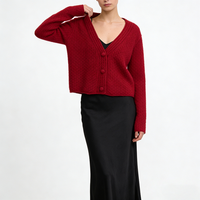 Pull en tricot standard doux et chaud à col en V et boutons sur le devant, pull pour femme de qualité supérieure, design tendance hiver, décontracté et élégant