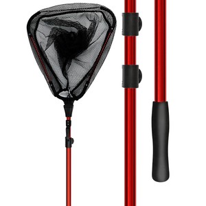 Épuisette de pêche pliable avec manche télescopique, en nylon durable, maille sûre pour la capture ou la libération des poissons - Product Image 1