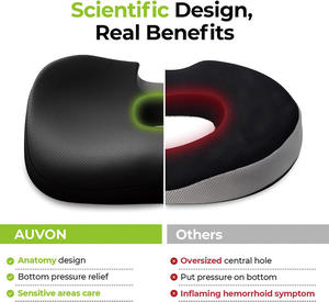Cuscino Ortopedico a <span class=keywords><strong>Ciambella</strong></span> Innovativo con Foro Centrale e Intaglio per il Coccige per Emorroidi, Coccige, Sciatica, Gravidanza - Product Image 3