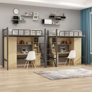 <span class=keywords><strong>Cama</strong></span> Literá Moderna de Acero y Madera con <span class=keywords><strong>Escritorio</strong></span> y Silla para Dormitorio de Apartamento Universitario, Fábrica de Foshan - Product Image 2