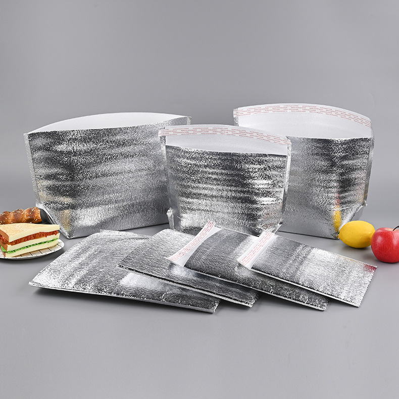 Custom Disposable Aluminum Foil Epe Foam Hot Cold Pizza Delivery Bag Portable Ice Pack Food Insulated Cooler