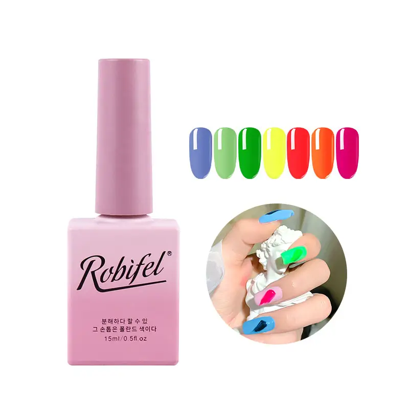 Hot Sales Summer Collection High Pigment Neon Candy Color UV Nail Gel Flashing Under LED Light 15ml Neon Reflective Gel Polish