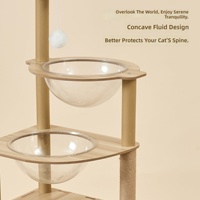 Arbre à chat intégré avec lit, griffoir et plateforme d'escalade – Conception peu encombrante en matériaux non boisés, style épuré pour balcon (Carton)