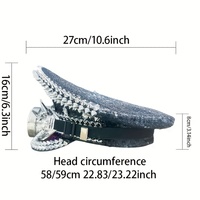 Chapeau de fête steampunk noir à sequins, avec lunettes à strass et pointes, idéal pour les festivals de luxe, Burning Man, les raves, la plage et les activités de plein air - Vente en gros, 3 MOQ