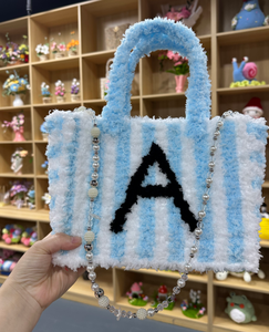 Kit de sac tissé DIY lettre G, bandes de tissu pour sac fourre-tout <span class=keywords><strong>au</strong></span> <span class=keywords><strong>crochet</strong></span>, sac de plage personnalisable avec alphabet, nouveaux loisirs pour débutants - Product Image 5