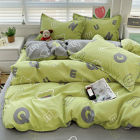 Ensemble de Literie en Polyester Brossé Épais pour Chambre d'Étudiant, 3 Pièces : Drap de Lit Simple, Housse de Couette et Taie d'Oreiller, Vente en Gros