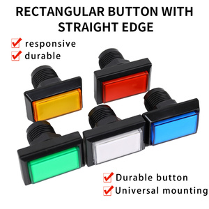 Bouton d'arcade rectangulaire avec interrupteur et lumière LED pour les jeux d'arcade à pièces, pour les machines Fire Link - Product Image 5