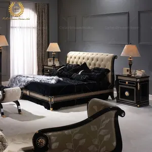 फ्रेंच चमड़े बेड डिजाइन लक्जरी बेडरूम फर्नीचर सेट के लिए जर्मन होटल फर्नीचर 5 स्टार बेडरूम सेट