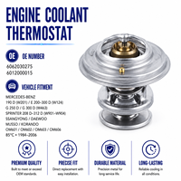 Termostato de Refrigeración del Motor para Mercedes Benz y Daewoo OE 6062030275 6012000015 Compatible con SsangYong, Repuesto Automotriz