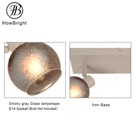 Luminaire suspendu en verre beige/taupe + verre gris fumé E14, luminaire de plafond intérieur, lampe murale de surface IP20