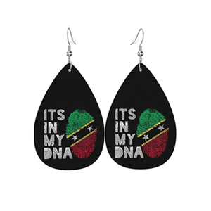 Boucles d'oreilles <span class=keywords><strong>color</strong></span>ées personnalisées de plusieurs styles avec impression numérique et logo du drapeau de Saint-Kitt-et-Nevis à prix bon marché - Product Image 3