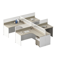 Poste de travail de bureau incurvé avec cloison, bureau informatique moderne en bois, table de direction de luxe, ensemble de mobilier de bureau