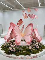 Vente flash - Papillon géant en papier rose fait main pour décorations de mariage