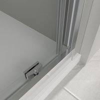 Paroi de douche coulissante DMAN à assemblage rapide, une vitre fixe et une vitre coulissante, sans perçage, en aluminium, 1000*1850mm