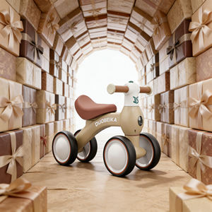 Cadeau pour la fête des enfants, vélo d'équilibre pour enfants de 1 à 3 ans, trotteur à quatre roues pour tout-petits, roues intérieures/extérieures - Product Image 1