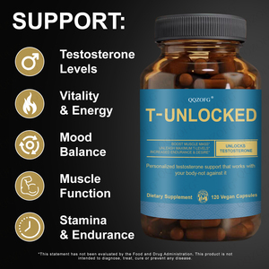 Capsules T-Unlocked Ashwagandha Shilajit Graines <span class=keywords><strong>de</strong></span> Fenugrec Racine <span class=keywords><strong>de</strong></span> Maca pour stimuler la masse musculaire et libérer les niveaux <span class=keywords><strong>de</strong></span> testostérone, 120 unités - Vente directe usine - Product Image 5