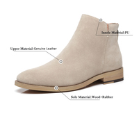 37-44 grande Taille Hommes Femmes En Cuir Véritable Bottes Chelsea Daim Fermeture À Glissière Bottes Décontractées H081