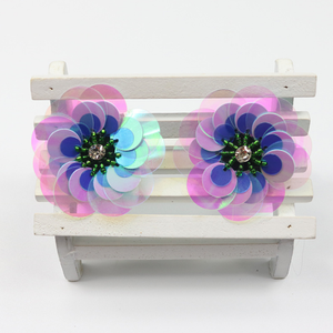 Appliques 3D en feutre cousues à la main avec fleurs en PVC, <span class=keywords><strong>strass</strong></span> en résine <span class=keywords><strong>et</strong></span> verre, perles <span class=keywords><strong>et</strong></span> sequins, 8 cm, <span class=keywords><strong>pour</strong></span> <span class=keywords><strong>vêtements</strong></span> <span class=keywords><strong>et</strong></span> chapeaux - Product Image 6