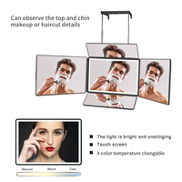 Miroir LED Portable Barber 360 Miroir auto-coupé pour couper les cheveux Miroir 3 voies 360 degrés pour couper les cheveux