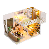 Kit de maison miniature en bois IIECREATE, puzzle 3D, ensemble de meubles DIY pour jouet éducatif, à partir de 14 ans, modèle de théâtre à l'échelle 1:24