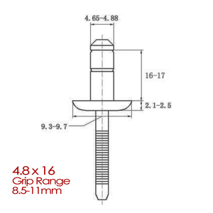 Thép mạ kẽm SS304 Alu 4.8 6.4 7.8 1/4 hemlock Dome đầu đa <span class=keywords><strong>Grip</strong></span> mù đinh tán - Product Image 5