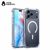 Coque de protection transparente anti-jaunissement antichoc ATB personnalisée pour iPhone 18 17 16 15 Pro Max – Étui de téléphone antichoc de haute qualité