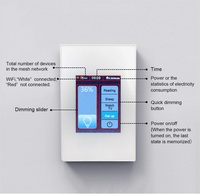 Precio de fábrica Sistema de hogar inteligente Automatización 1 Gang LCD Touch Dimmer Interruptor de luz inteligente Tuya WIFI Zigbee Voice Google Home Alexa