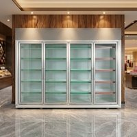 Vitrine réfrigérée pour supermarché Soardragon avec porte en verre, commande numérique, porte à fermeture automatique et étagères réglables pour les boissons