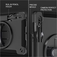 Étui robuste pour tablette Samsung Tab S8 11 pouces SM-X730 SM-X736B avec béquille rotative à 360°, emplacement pour stylet et protection anti-chute