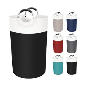 Foldable Laundry Basket with Handles Custom Collapsible Laundry Bag Freestanding Clothes Hamper Laundry Hamper for Travel Dorm