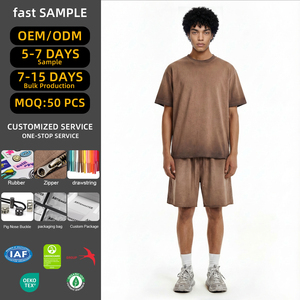 ODM/OEM Plus Size Men's <strong>Shorts</strong> Custom Wholesale 320g High Street Style Reverse Bottom Stir Fried Dispersion Edge Made <strong>Old</strong> <strong>Shorts</strong> - Product Image 1