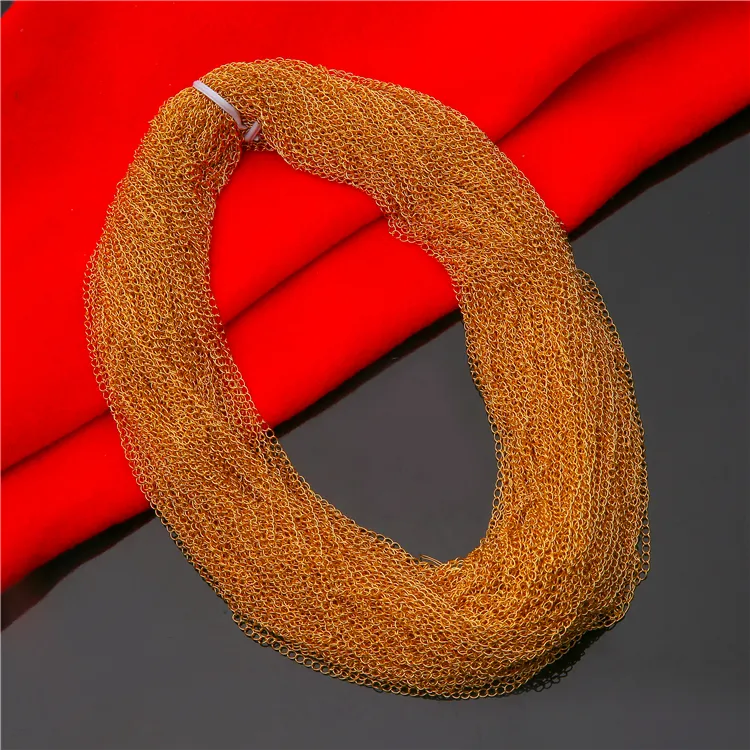 Factory Sales By The Meter Cheap Wholesale Copper 18k Gold Plated Chain For Jewelry Making Bracelet Necklace Tail Chain