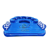 Équipement d'amusement aquatique gonflable personnalisé Bateau plate-forme d'île flottante gonflable multijoueur