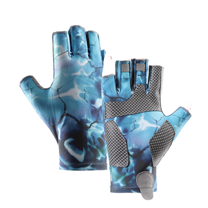 Gants de pêche demi-doigts antidérapants avec paume en silicone, protection solaire, respirants, extensibles, pour sports de plein air, vente en gros - Product Image 1