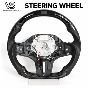 Volant G30 2018-2023 aspect carbone pour BMW Série 5 avec LED noir trois branches, remplacement personnalisé, vente en gros - Product Image 1