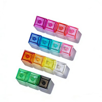 Porte-clés testeur de commutateur à 6 touches en grille PC, transparent, anti-stress, avec base de décompression, disponible en plusieurs couleurs