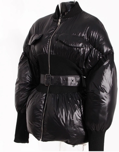 Fashion Winter Bubble <strong>Jackets</strong> Woman's Custom <strong>Puffer</strong> <strong>Jacket</strong> Coat With <strong>Belt</strong> - Product Image 6