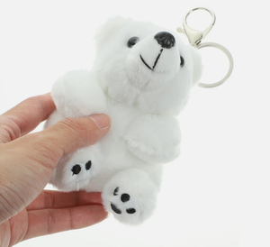 Cadeaux promotionnels bon marché, porte-clés en peluche douce personnalisés en forme d'ours <span class=keywords><strong>polaire</strong></span> blanc - Product Image 5
