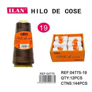 Filo da Cucito Ilan Marrone Scuro 2750 M, Confezione da 12 Rocchetti, 19 Colori - Product Image 3