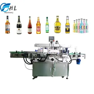 Automatic beer bottle front back and neck label applicator bottle double sides bottele labeling machine 3 sides labeling machine