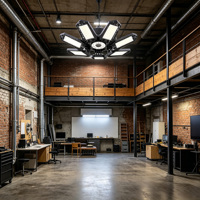 Plafonnier LED ultra-lumineux et déformable pour garage, avec 7 panneaux réglables, idéal pour sous-sol, atelier, grenier, rangement et éclairage de garage