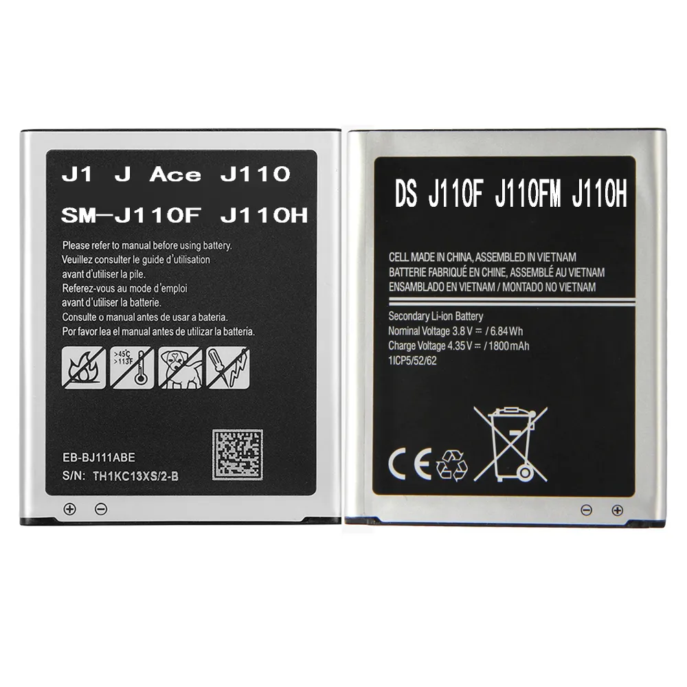 Originaler Ersatz für Samsung Akku EB-BJ111ABE 4G Version für Galaxy J1 J Ace J110 SM-J110F J110H J110F J110FM 1800mAh