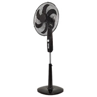 Ventilateur électrique intelligent de 16 pouces en plastique sur pied avec télécommande de 18 pouces et 6 pales de refroidissement pour la chambre à coucher et la maison