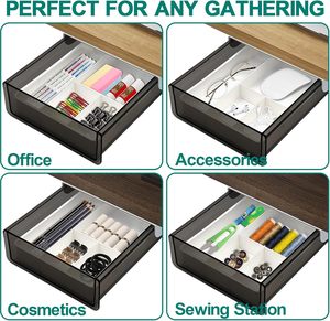 Modern Double <b>Drawer</b> Under Desk <b>Storage</b> Box High Quality ABS <b>Plastic</b> Office Household Organizer - Product Image 4