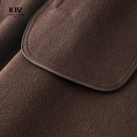 Manteau en laine pour hommes résistant au froid de couleur unie pour l'automne et l'hiver personnalisé Manteau trench décontracté à double col