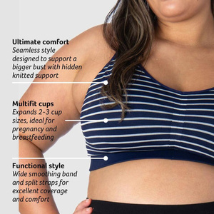 Custom Maternity Clothing Wire Free Seamless Busty Nursing Bra Plus Size Maternity <strong>Breastfeeding</strong> Bras with Side <strong>Sling</strong> Support - Product Image 6
